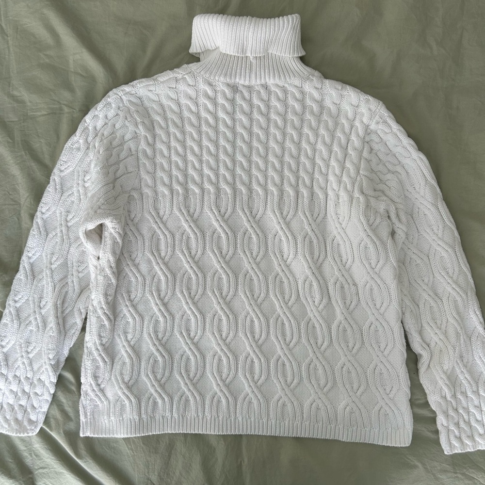 Womens Cable Knit Turtleneck Sweater - Picture 3 of 5
